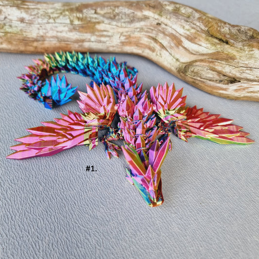 Small - Crystal Wing Dragons - 3D Printed Articulated Fantasy Creatures