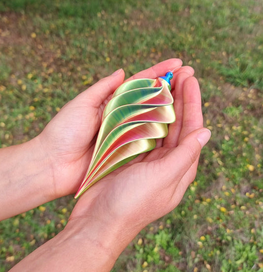 Small - Spiral Drop Spinner - Fuchsia Yellow Blue - Garden Decoration - Length: 14cm/5.5"