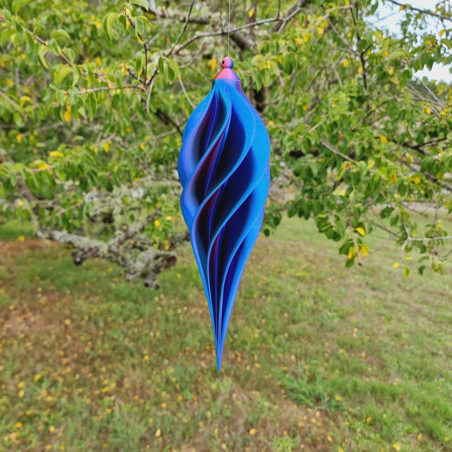 Medium Tall - Spiral Drop Spinner - Red Yellow Blue - Garden Decoration - Length: 30cm/11.8"