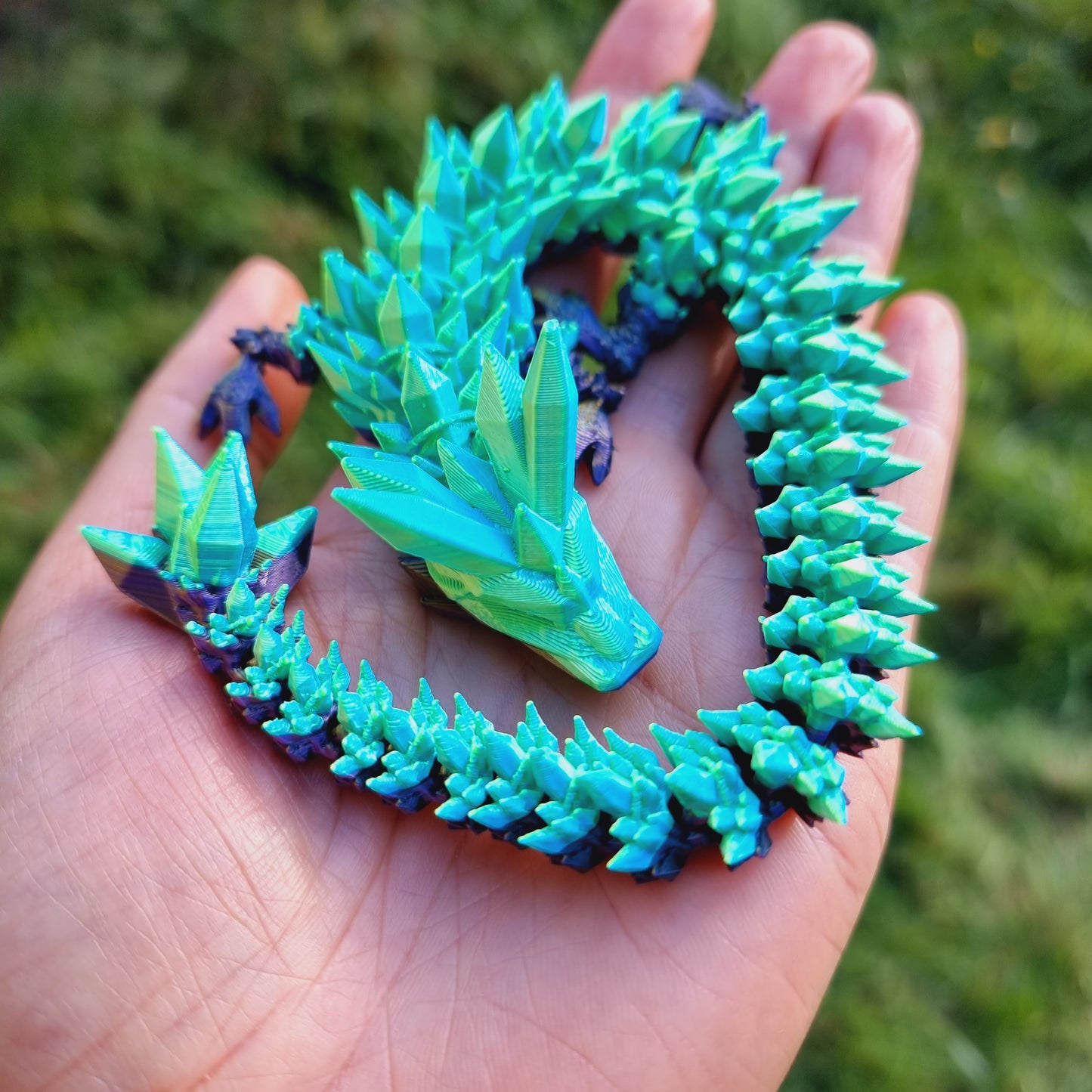 Small Long - 3D Printed Crystal Dragons - Articulated