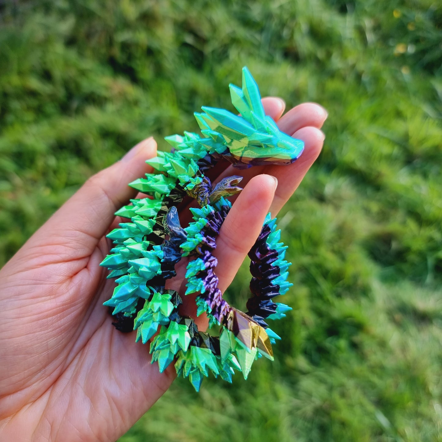 Small Long - 3D Printed Crystal Dragons - Articulated
