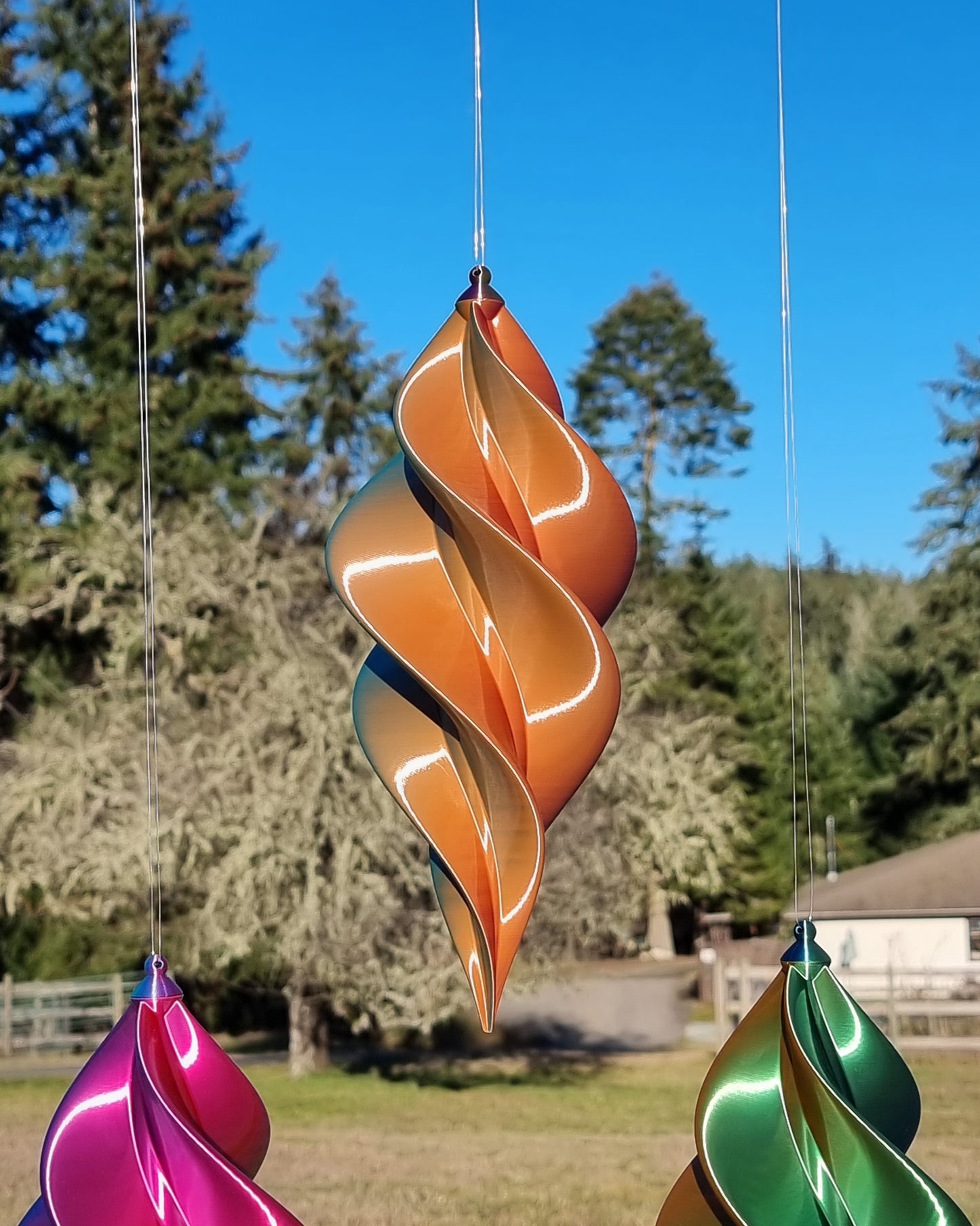 V2 Spiral Spinner Smooth Gloss - Medium - Garden Decor - Wind Art - Unique Gift - Bright & Colorful