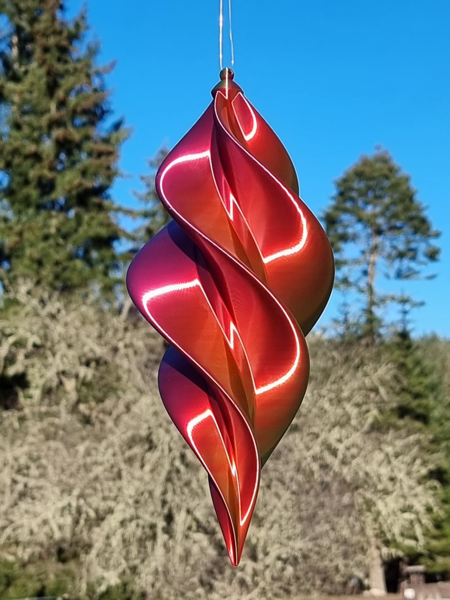 V2 Spiral Spinner Smooth Gloss - Medium - Garden Decor - Wind Art - Unique Gift - Bright & Colorful