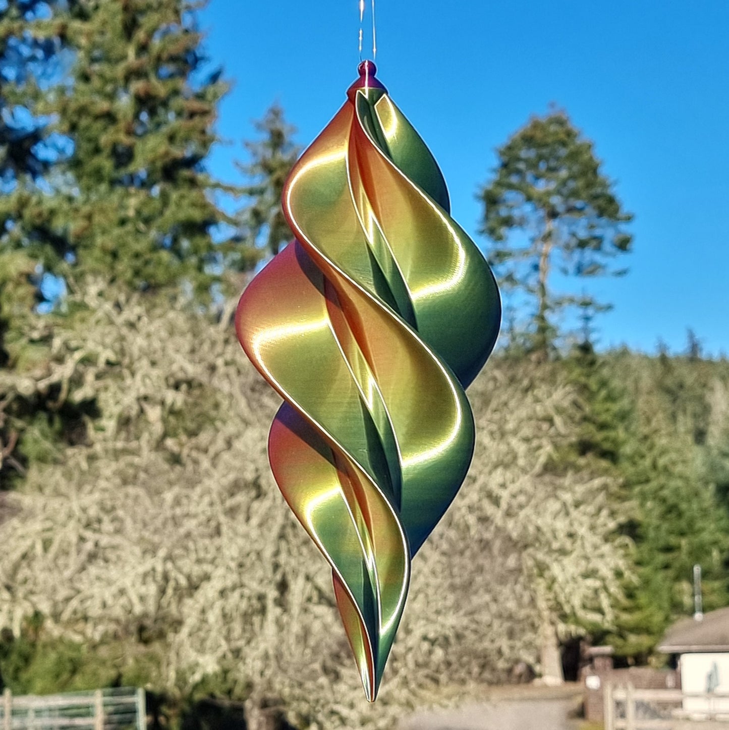 V2 Spiral Spinner Smooth Gloss - Medium - Garden Decor - Wind Art - Unique Gift - Bright & Colorful