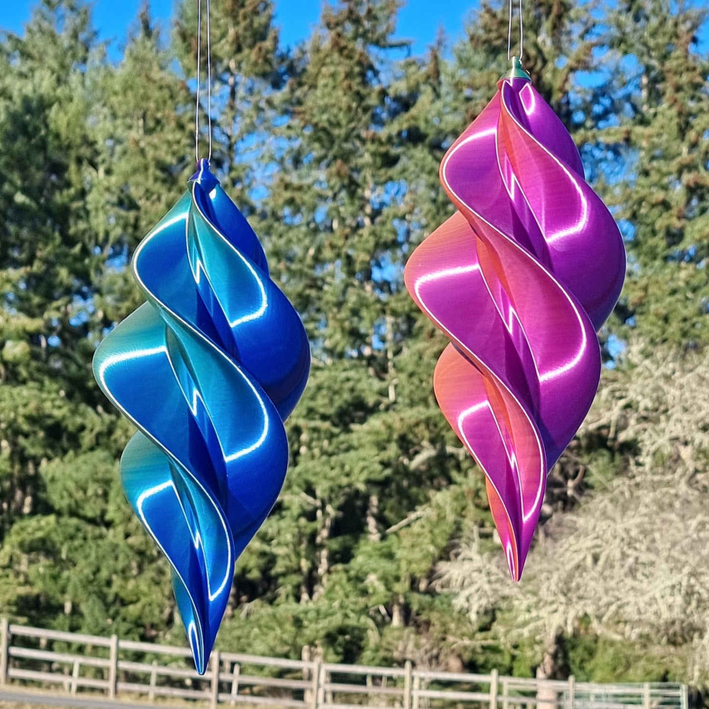 V2 Spiral Spinner Smooth Gloss - Medium - Garden Decor - Wind Art - Unique Gift - Bright & Colorful