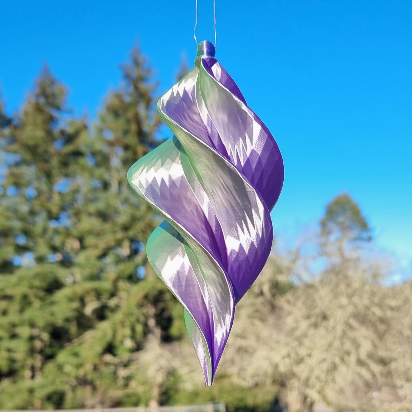 V2 Spiral Faceted Spinner - Small - Wind Art - Garden Decoration - Perfect Gift - Bright & Cheeful
