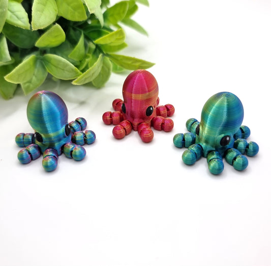 Octopus Baby - 3D Printed - Articulated Multi Colored Fidget Toy - Children's Gifts