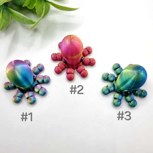 Octopus Baby - 3D Printed - Articulated Multi Colored Fidget Toy - Children's Gifts