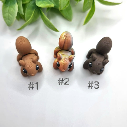 Squirrel Baby - 3D Printed - Articulated Colorful Fidget Toy - Sensory Figurine