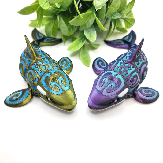 Orca Whale - 3D Printed - Articulated Multi Colored Fidget Toy - Beautiful Gifts - Māori Design
