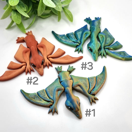 Pterodactyl Figurine Medium - 3D Printed - Articulated Multi Colored Fidget Toy - Sensory Gifts