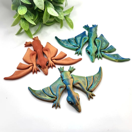 Pterodactyl Figurine Medium - 3D Printed - Articulated Multi Colored Fidget Toy - Sensory Gifts