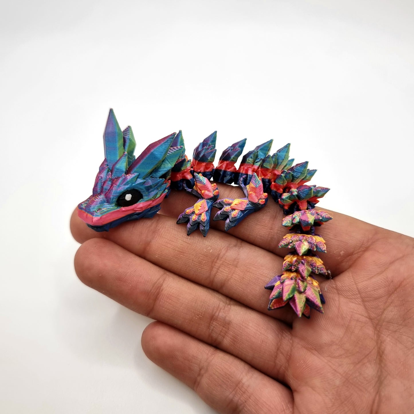 Micro Crystal Dragon - 3D Printed - Articulated Multi Colored Toy - Sensory Gift - Fantasy Creatures