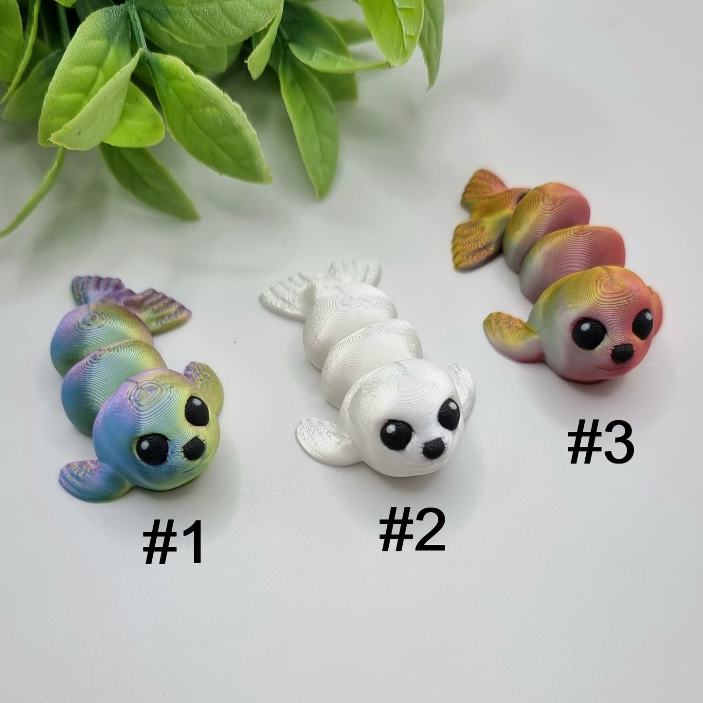 Seal Pup Minis - 3D Printed - Articulated Multi Colored Fidget Toy - Childrens Gifts