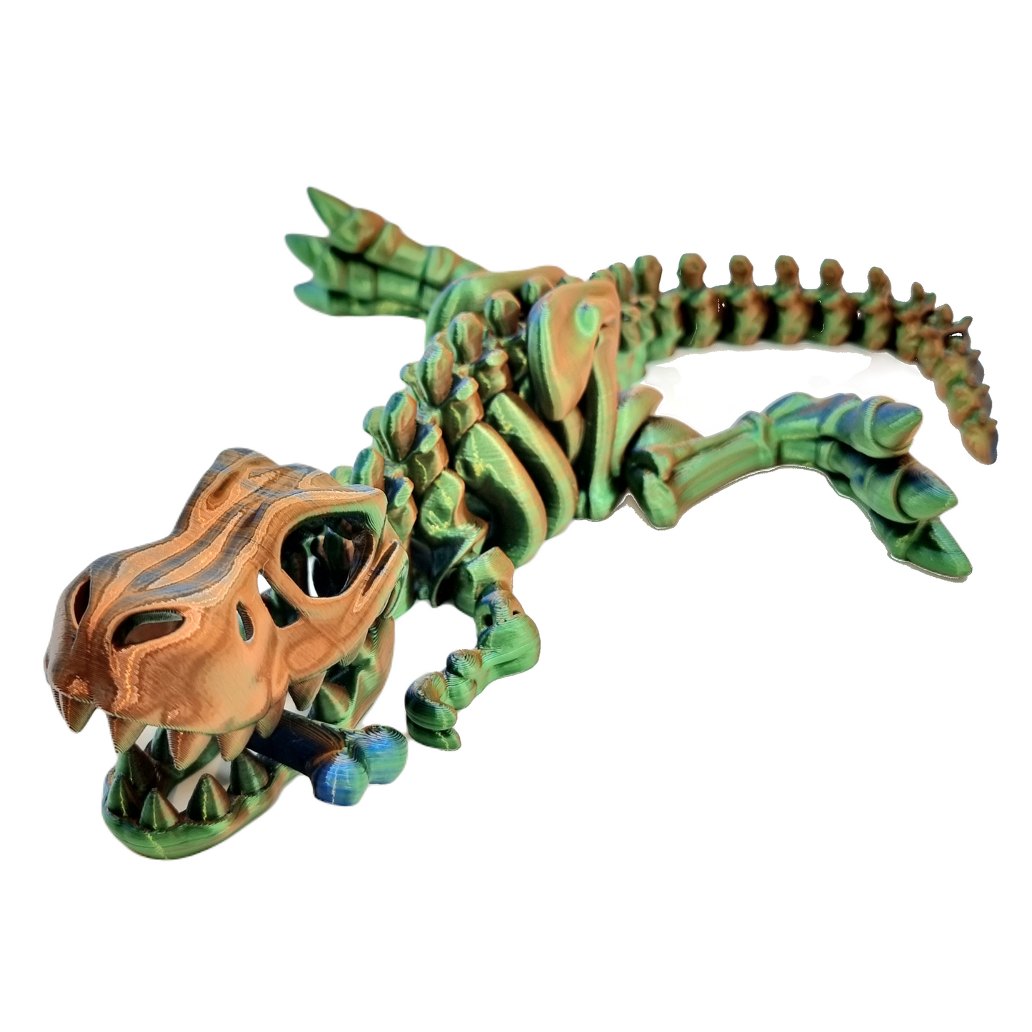 T-Rex Skeleton - 3D Printed - Articulated Multi Colored Fidget Dinosaur Toy