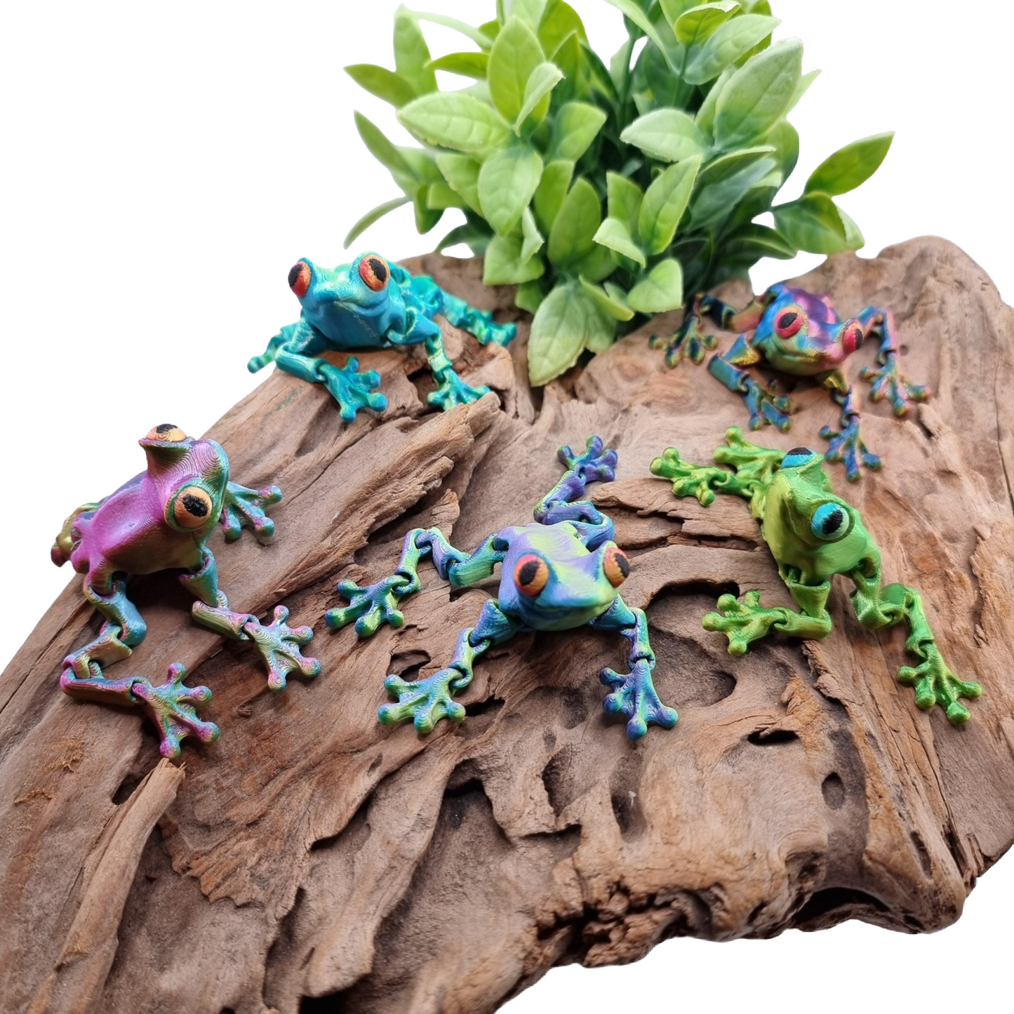 Frogs - Small - 3D Printed - Articulated Multi Colored Fidget Nature Toy