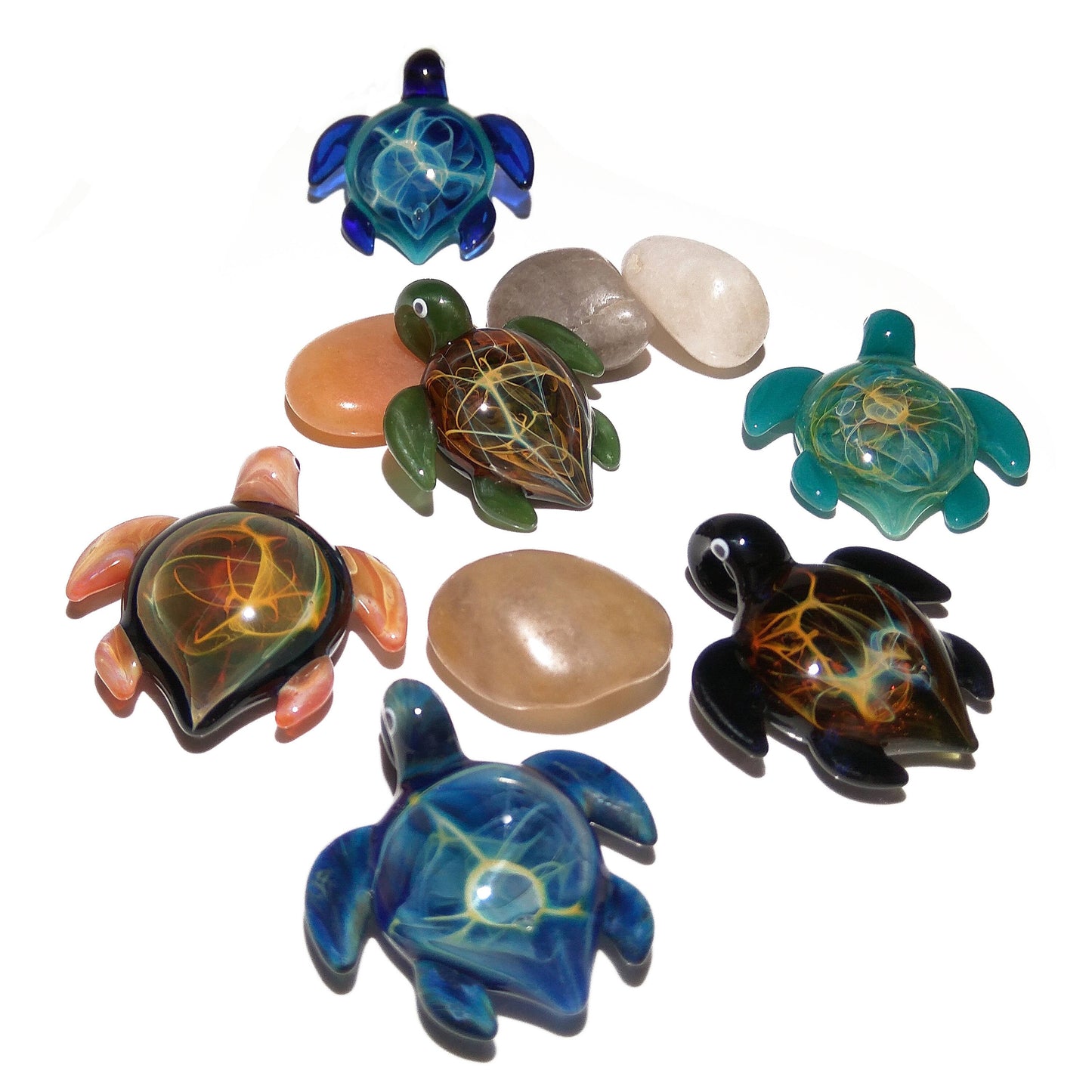 Glass Jewelry - Mystical Jem Mini Turtle Pendant - Glass Art - Blown Glass - Handmade - Unique Jewelry - Boro Pendant - Universe Filament