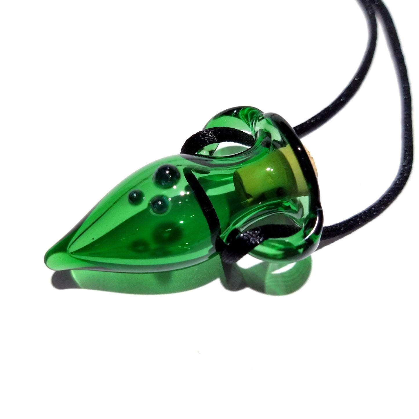 HandBlown Vessel Lampwork Pendant Necklace Made from Boro/Borosilicate Glass - Miniature Bottle pendant - Tiny Treasure - Handmade Glass