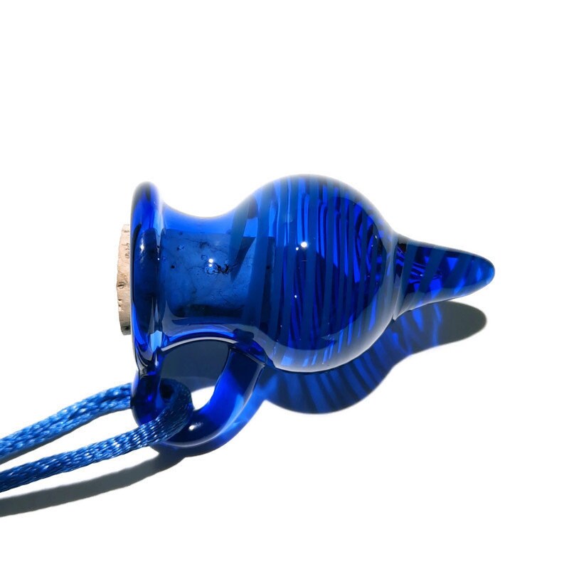 Cobalt Blue and Teal Pendant Jar Necklace Made from Boro/Borosilicate Glass - Fancy Bottle Pendant - Treasure Holder - The only one!