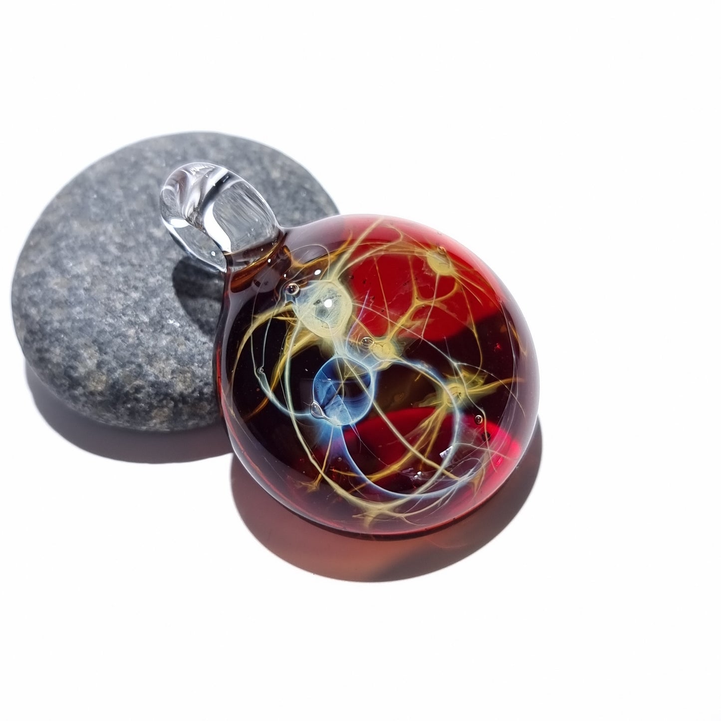 Glass Pendant - Fire Galaxy Pendant - Glass Art - Unique Bead - Blown Glass Jewelry - Glass Necklace - Boro Pendant - Universe Filament