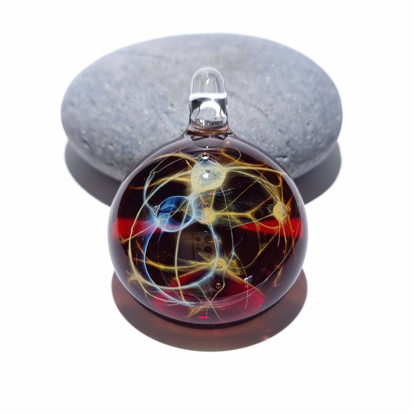 Glass Pendant - Fire Galaxy Pendant - Glass Art - Unique Bead - Blown Glass Jewelry - Glass Necklace - Boro Pendant - Universe Filament