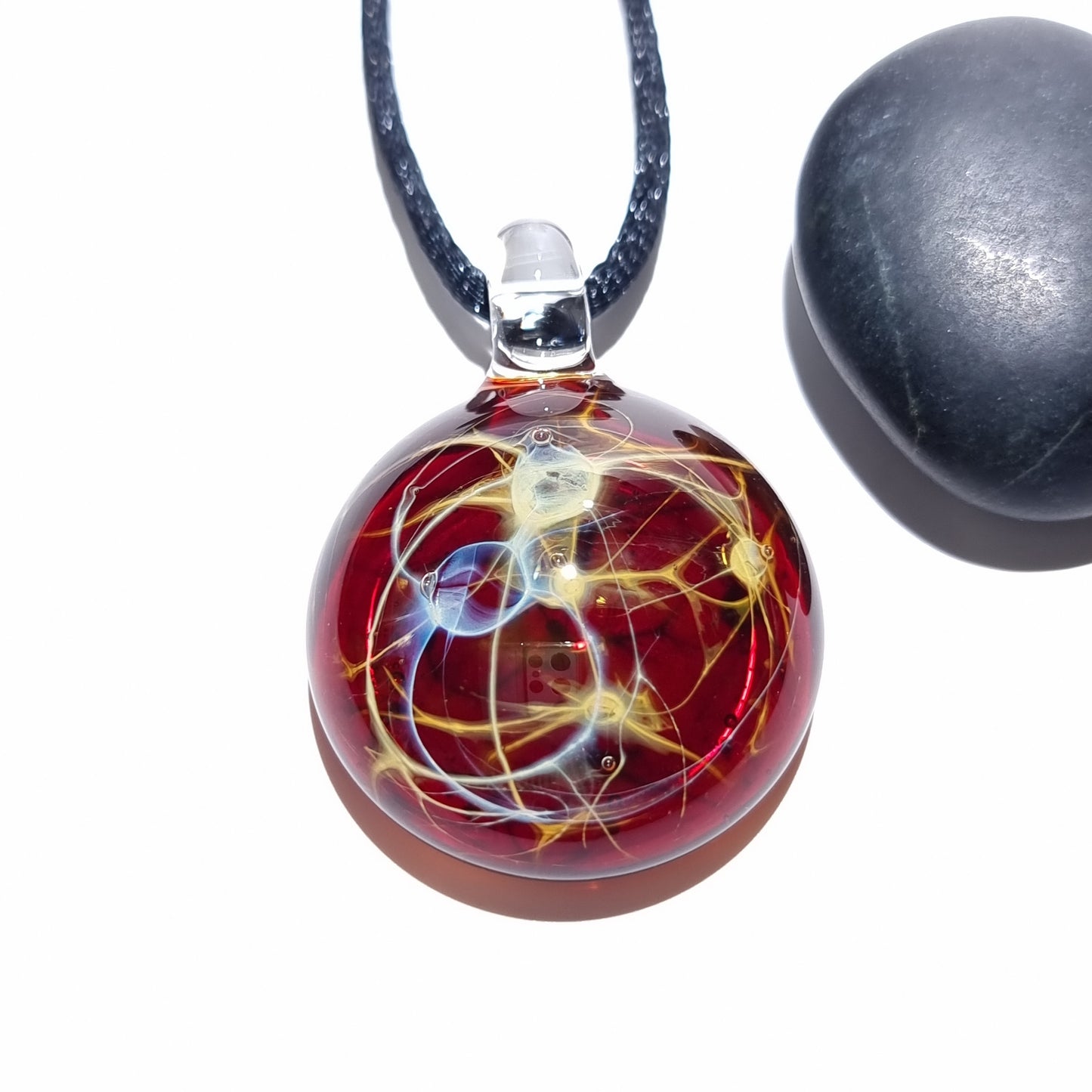 Glass Pendant - Fire Galaxy Pendant - Glass Art - Unique Bead - Blown Glass Jewelry - Glass Necklace - Boro Pendant - Universe Filament