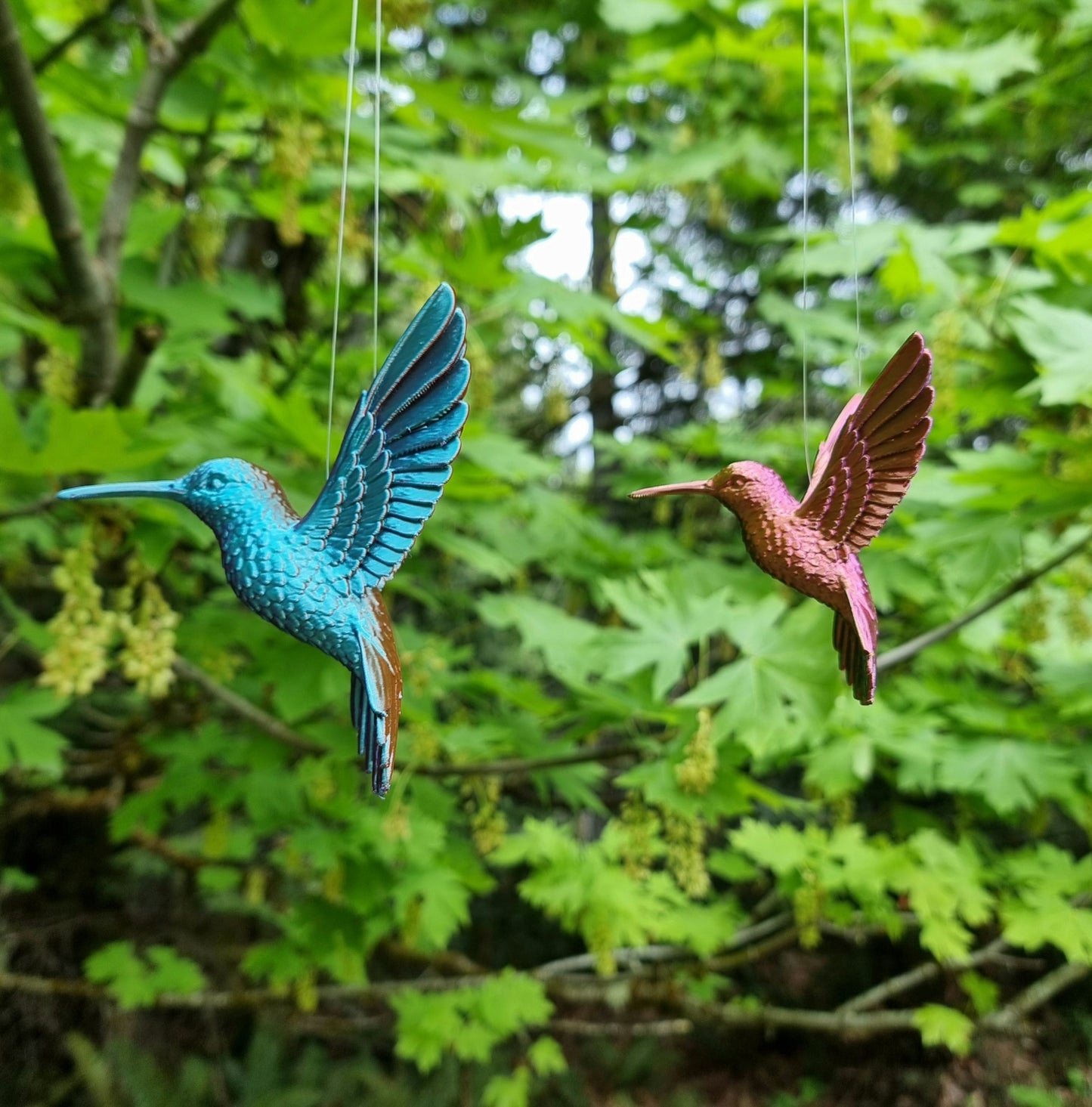 Hanging Hummingbird - 3D Printed - Garden Decor - Wind Art - Bird Lover - Unique Gift