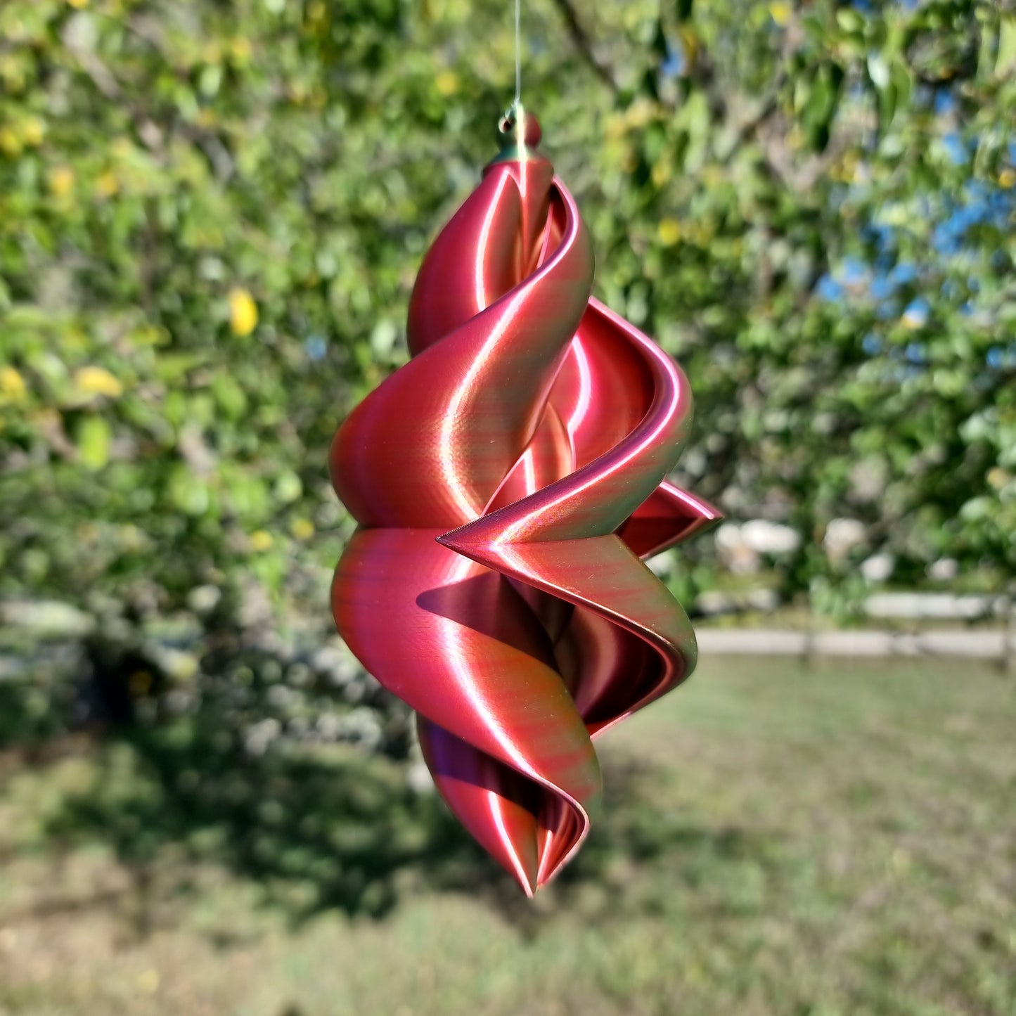 Small - Duality Wind Spinner - Yellow Red Blue - Length: 18cm/7"