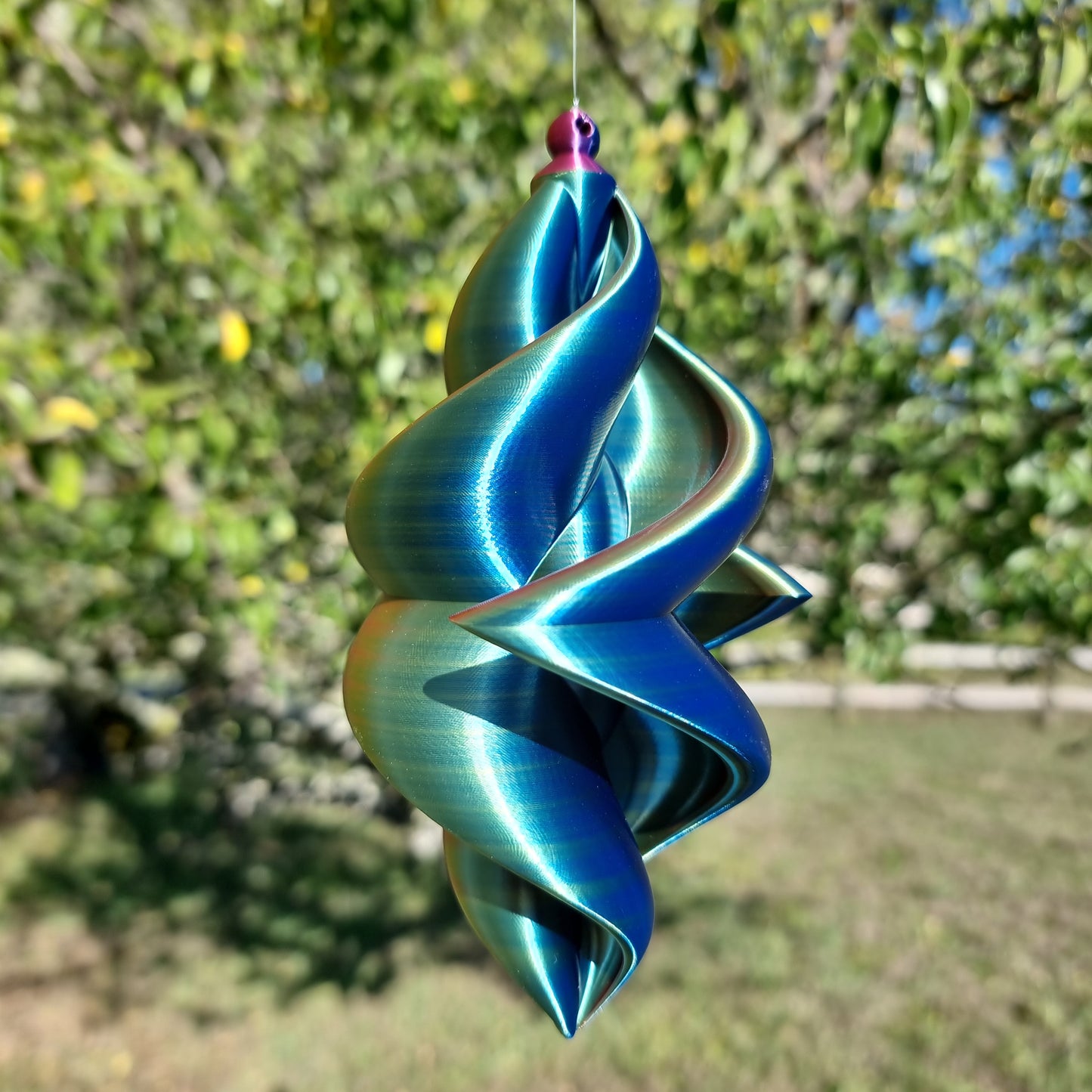 Small - Duality Wind Spinner - Yellow Red Blue - Length: 18cm/7"