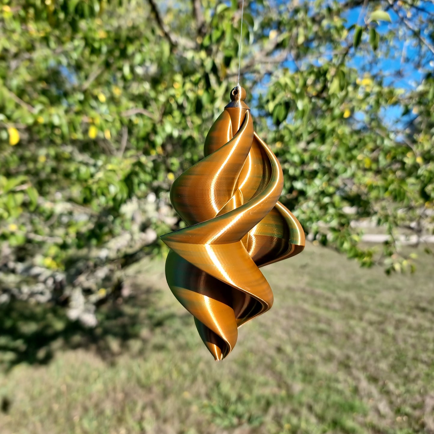 Small - Duality Wind Spinner - Copper Blue Green - Earthy Gold'n - Length: 18cm/7"