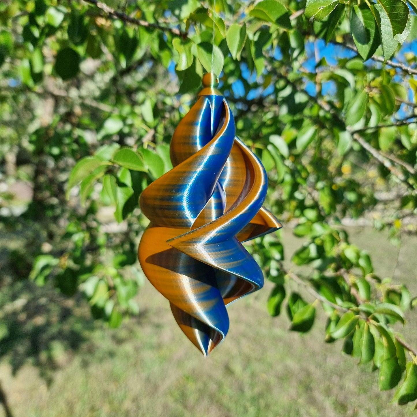 Small - Duality Wind Spinner - Copper Blue Green - Earthy Gold'n - Length: 18cm/7"