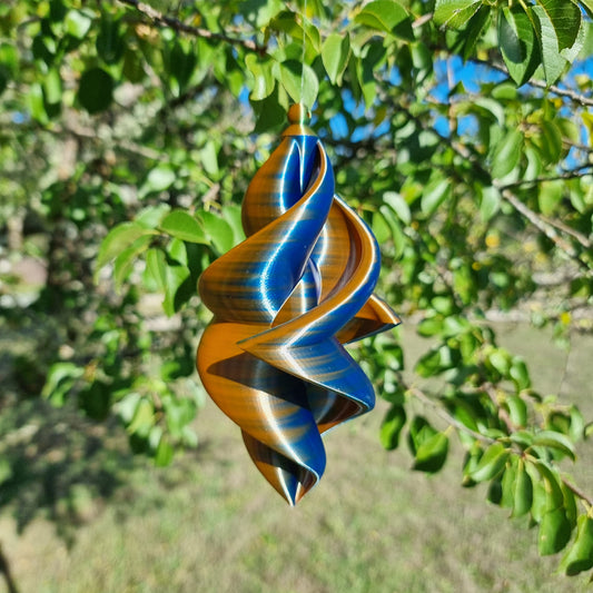 Small - Duality Wind Spinner - Copper Blue Green - Earthy Gold'n - Length: 18cm/7"
