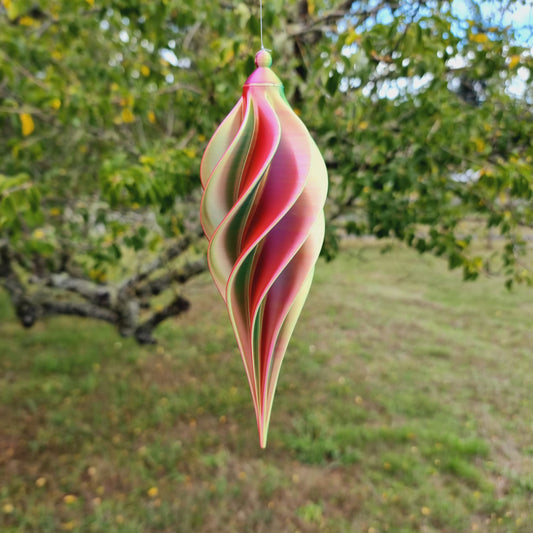 Small Tall - Spiral Drop Spinner - Fuchsia Yellow Blue - Length: 21cm/8.3"