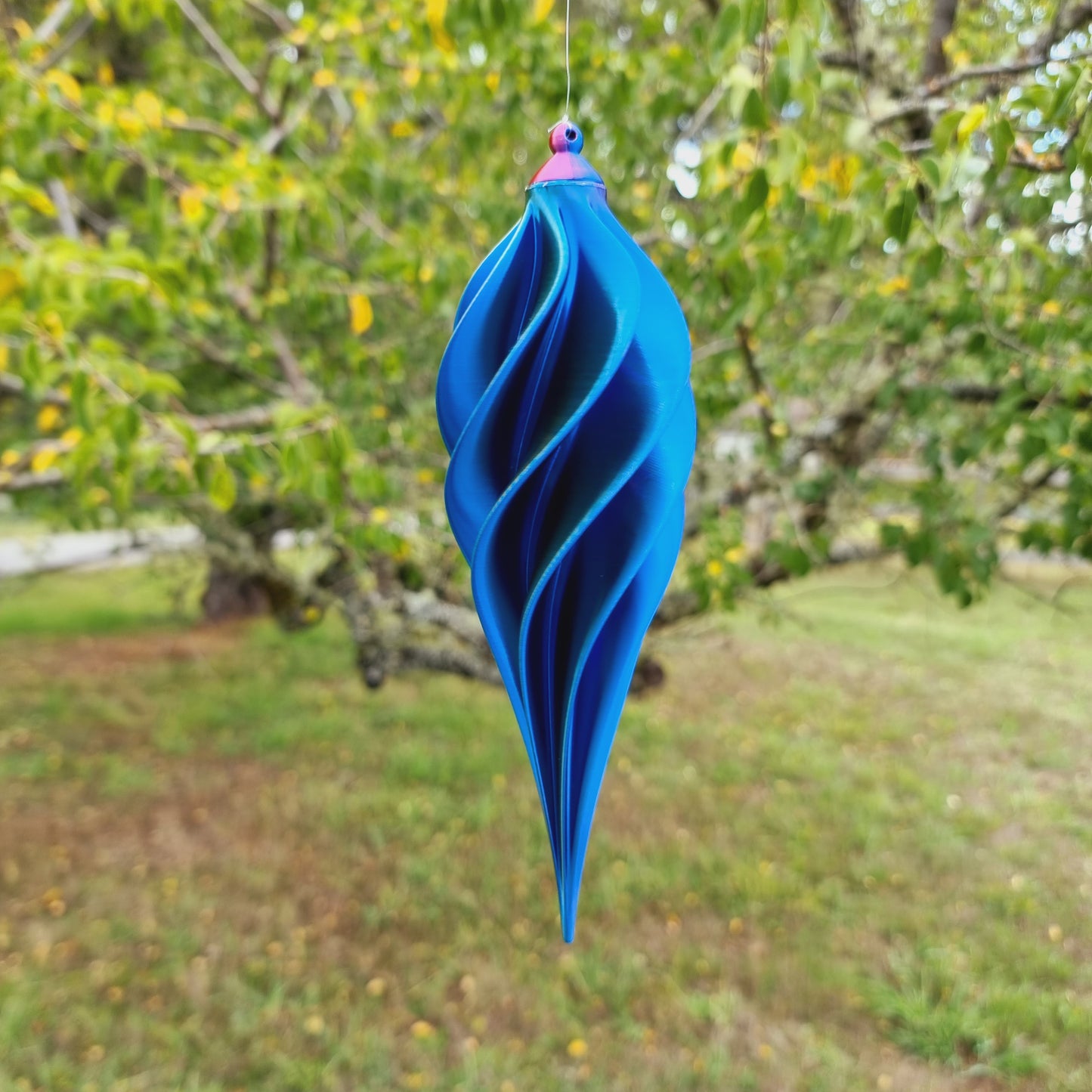 Small Tall - Spiral Drop Spinner - Red Yellow Blue - Garden Decoration - Length: 21cm/8.3"