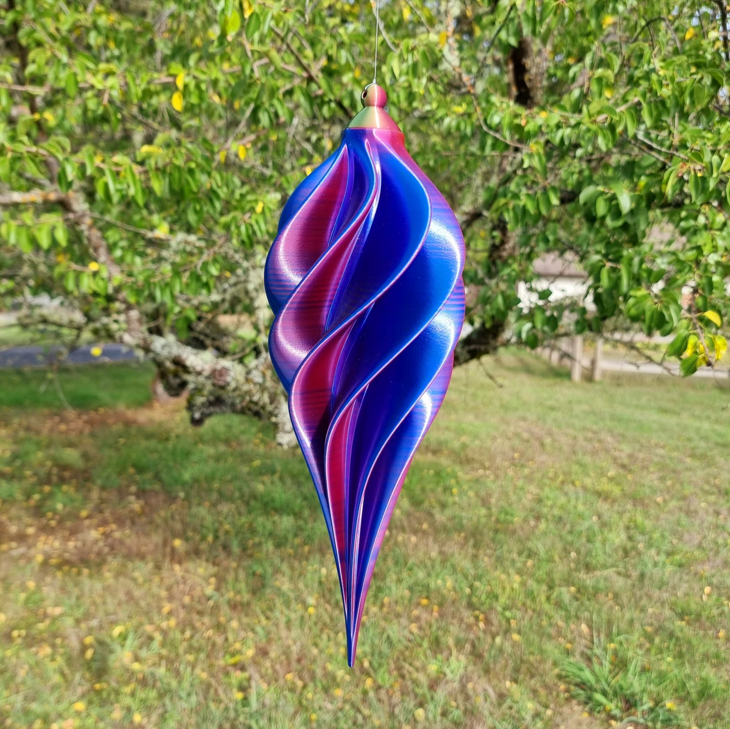 Large - Spiral Drop Spinner - Red Yellow Blue - Garden Decoration - Length: 34cm/13.4"