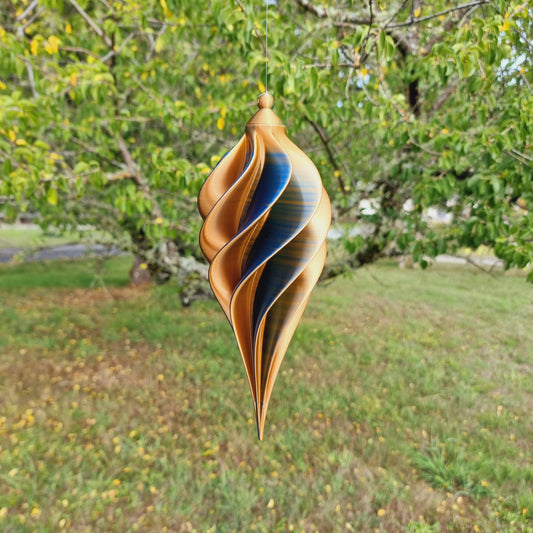 Medium - Spiral Drop Spinner - Copper Blue Green - Length: 27cm/10.6"