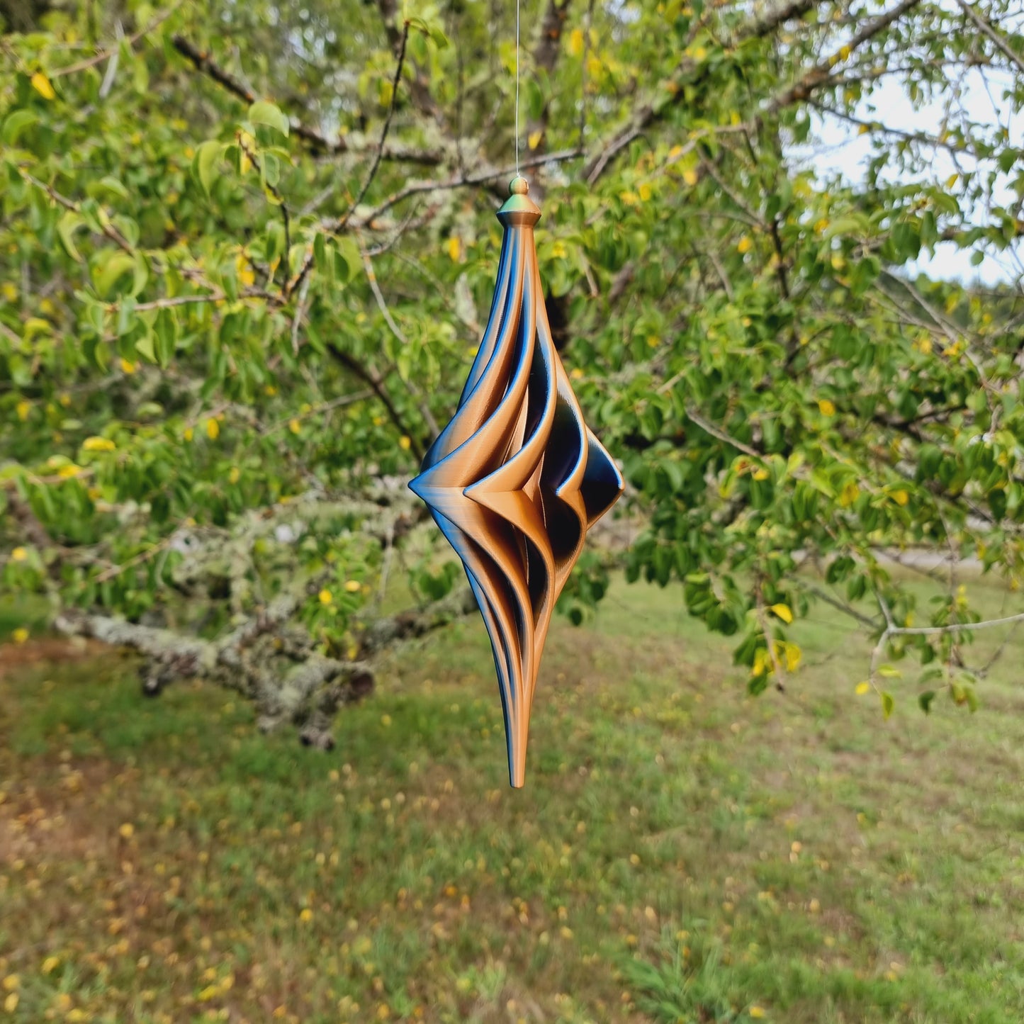 Small - Wing Spinner - Copper Blue Green - Length: 22cm/8.7"