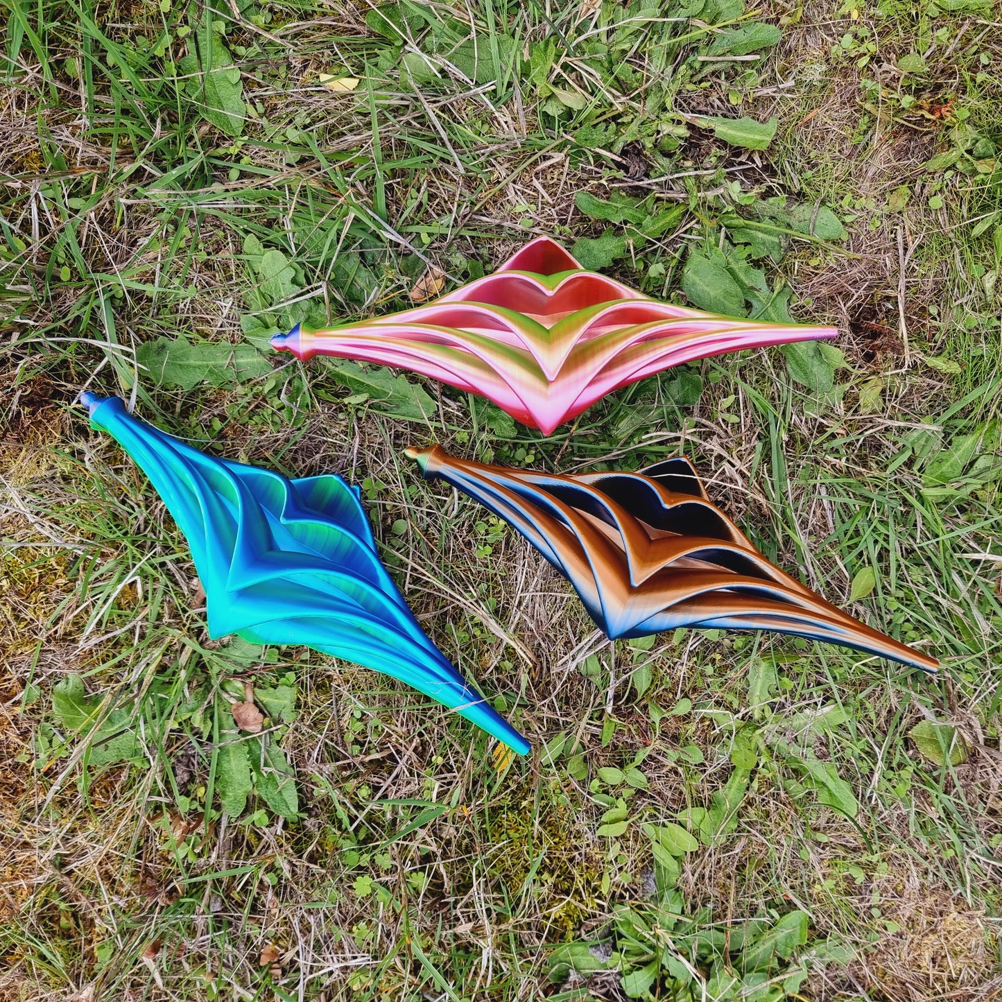 Small - Wing Spinner - Copper Blue Green - Length: 22cm/8.7"