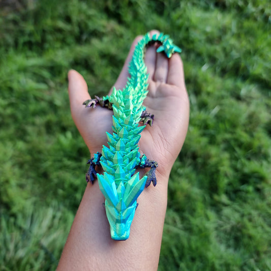 Small Long - 3D Printed Crystal Dragons - Articulated