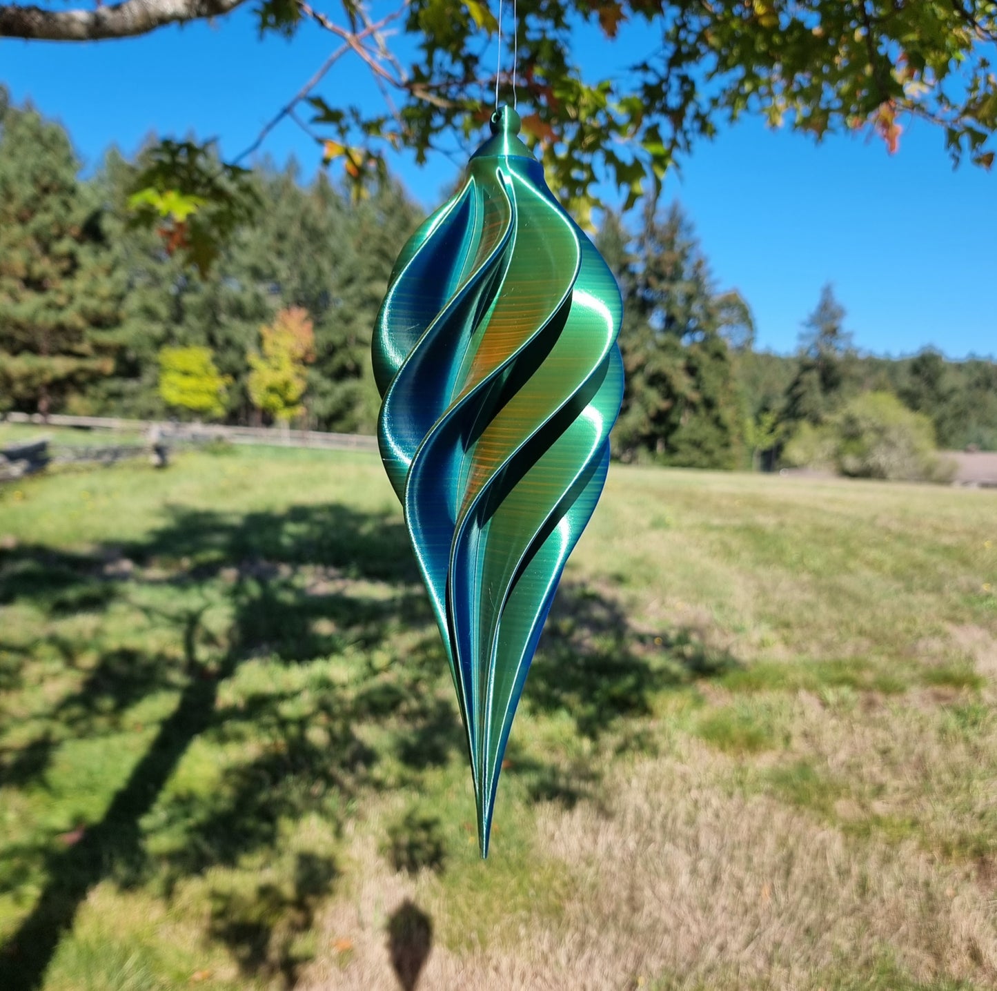 Large - Spiral Drop Spinner - Copper, Blue, Green - Garden Decoration - Length: 34cm/13.4"