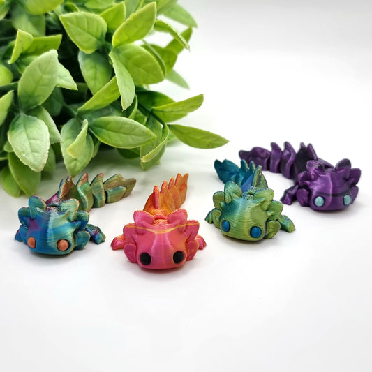 Axolotl Mini - 3D Printed - Articulated Multi Colored Fidget Toy - Cute Sensory Gift