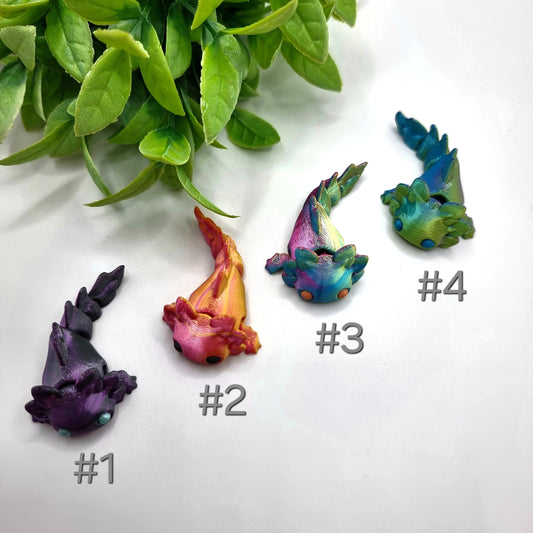 Axolotl Mini - 3D Printed - Articulated Multi Colored Fidget Toy - Cute Sensory Gift