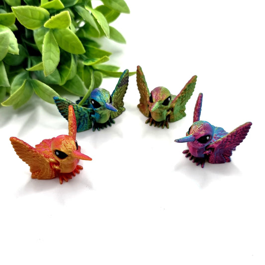 Hummingbird Mini - 3D Printed - Articulated Vibrant Colored Fidget Toy - Children's Gifts