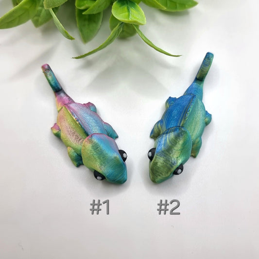 Chameleon Mini - 3D Printed - Articulated Multi Colored Fidget Toy - Cute Sensory Gift