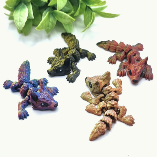 Wolf Cub - 3D Printed - Articulated Multi Colored Fidget Toy - Creative Sensory Gift