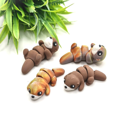 Otter Mini - 3D Printed - Articulated Multi Colored Fidget Toy - Sweet Sensory Gift - Ocean Critters
