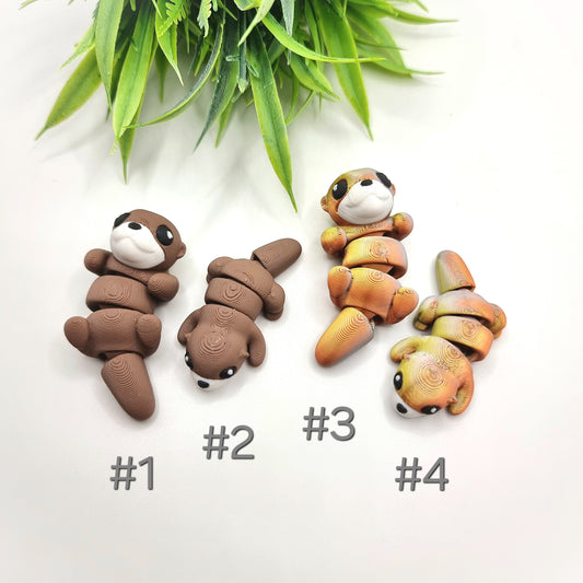 Otter Mini - 3D Printed - Articulated Multi Colored Fidget Toy - Sweet Sensory Gift - Ocean Critters