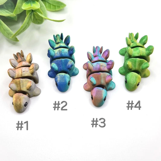 Stegosaurus Baby - 3D Printed - Articulated Multi Colored Fidget Dinosaur Toy - Kids Gifts