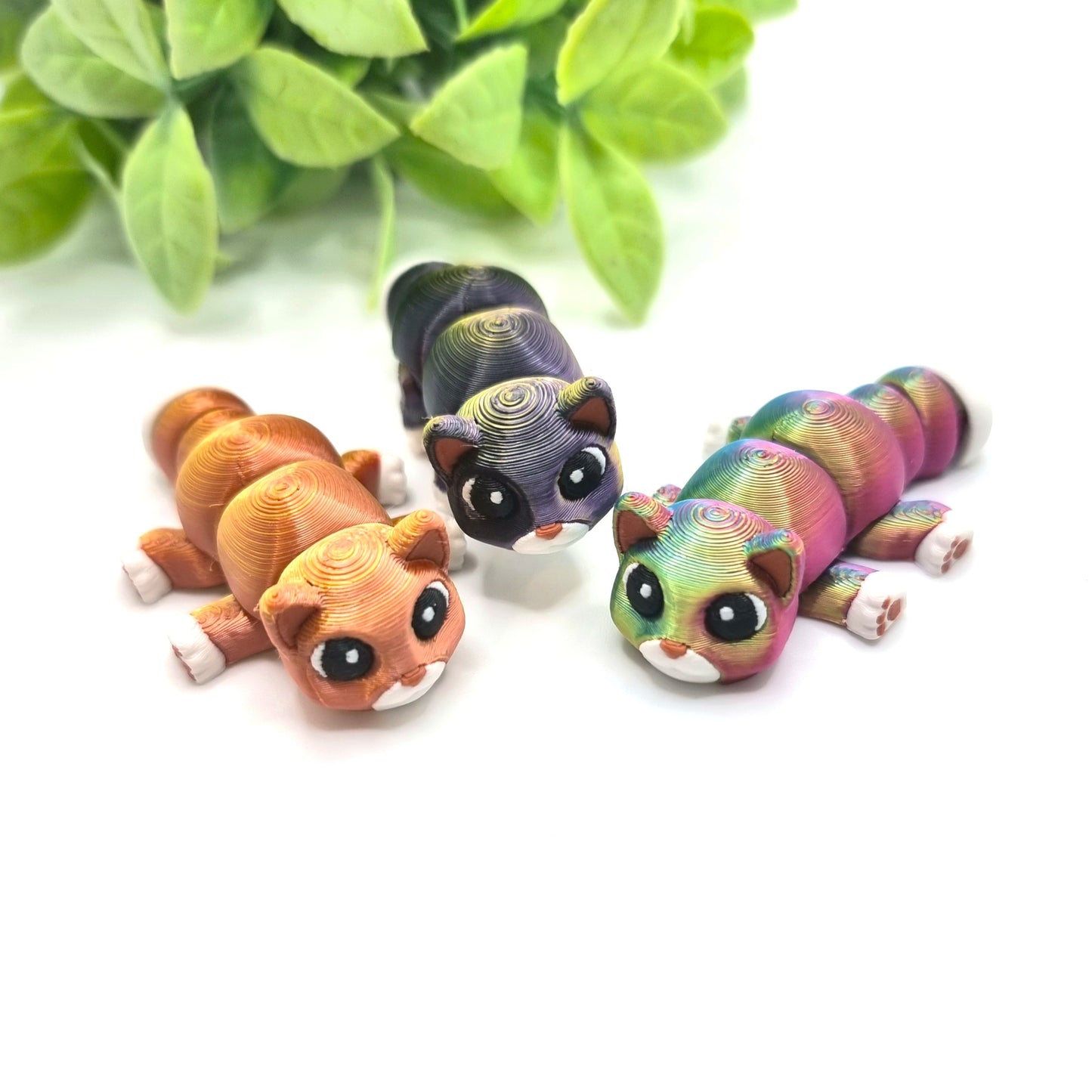 Cat Mini - 3D Printed - Articulated Multi Colored Fidget Toy - Sensory Gifts - Pets