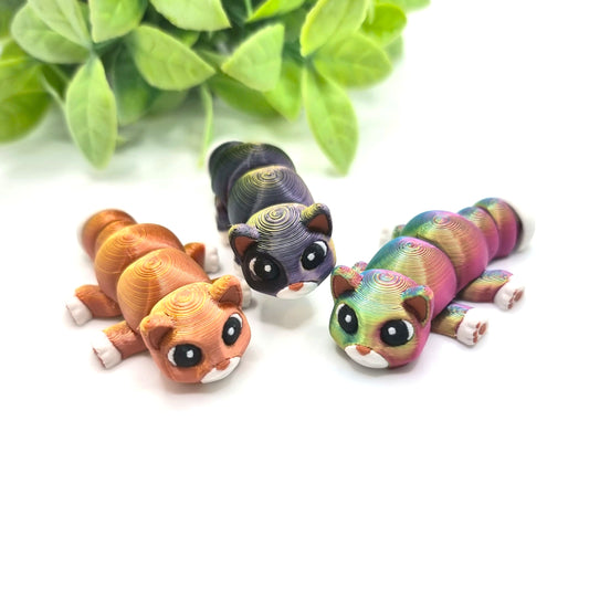 Cat Mini - 3D Printed - Articulated Multi Colored Fidget Toy - Sensory Gifts - Pets